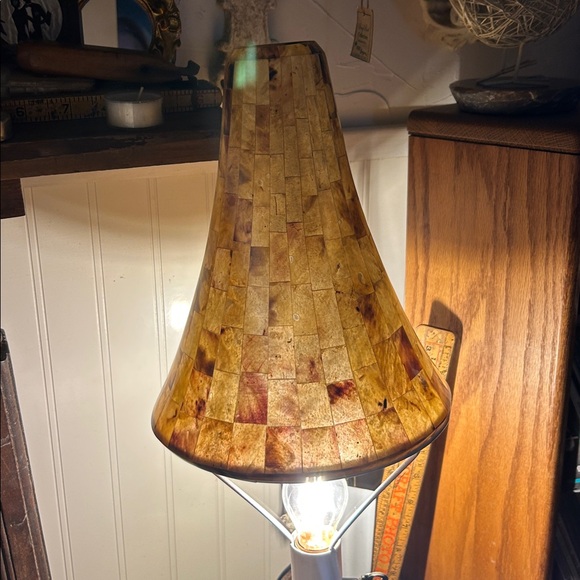 Vintage Mosaic Amber Horn Cone Lampshades